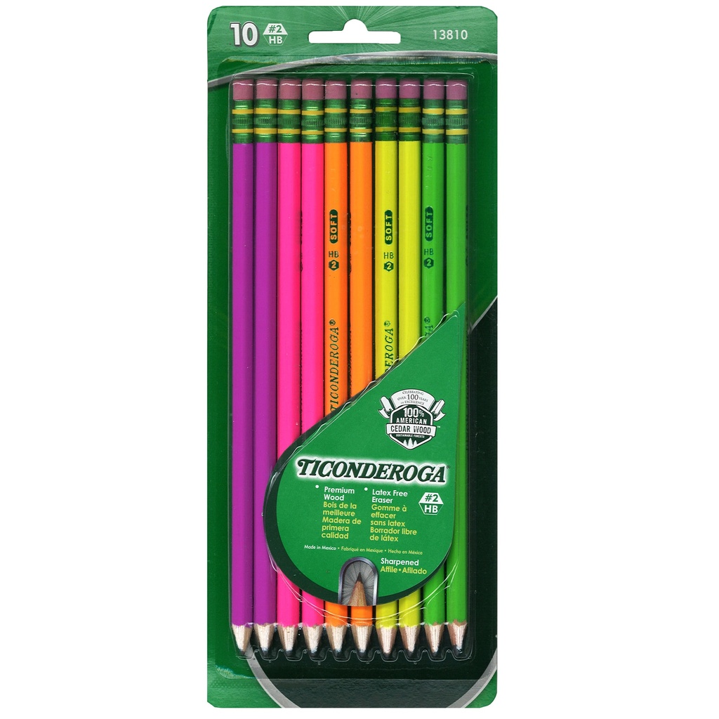 10ct Ticonderoga Neon Pencils