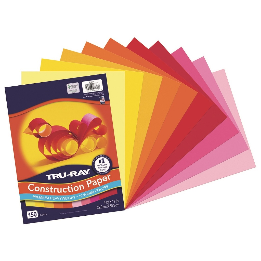 150ct Tru-Ray Warm Colors Construction Paper Assortment