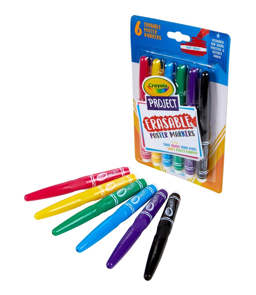 6ct Crayola Project XL Erasable Poster Markers