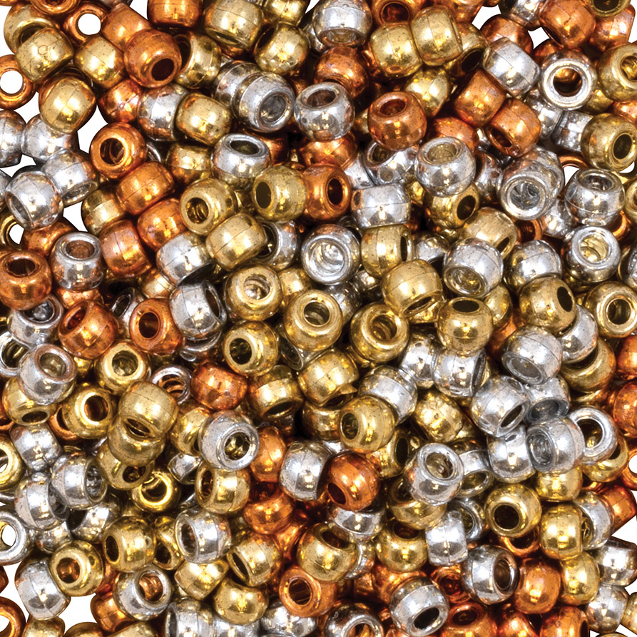 500ct Creativity Street Metallic Pony Beads