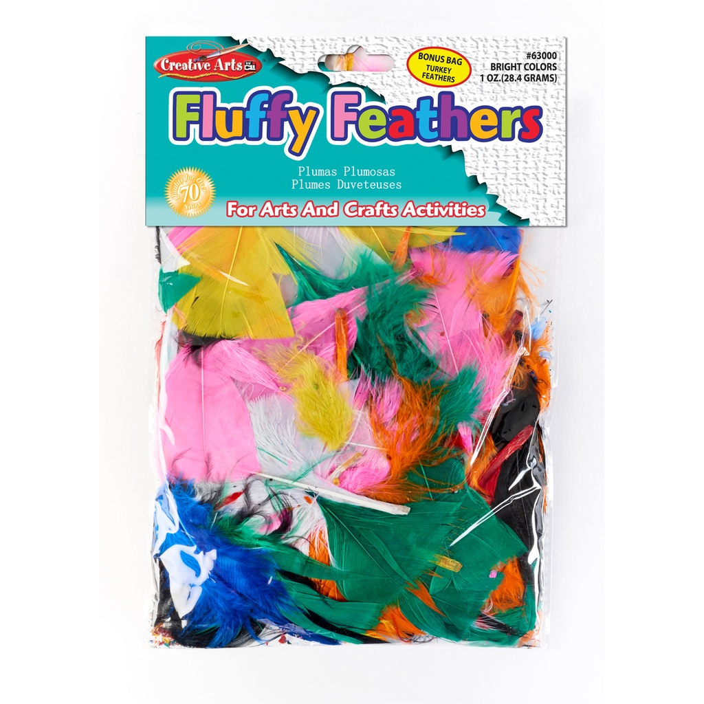 Bright Hues Fluffy Turkey Feathers 1oz Pack