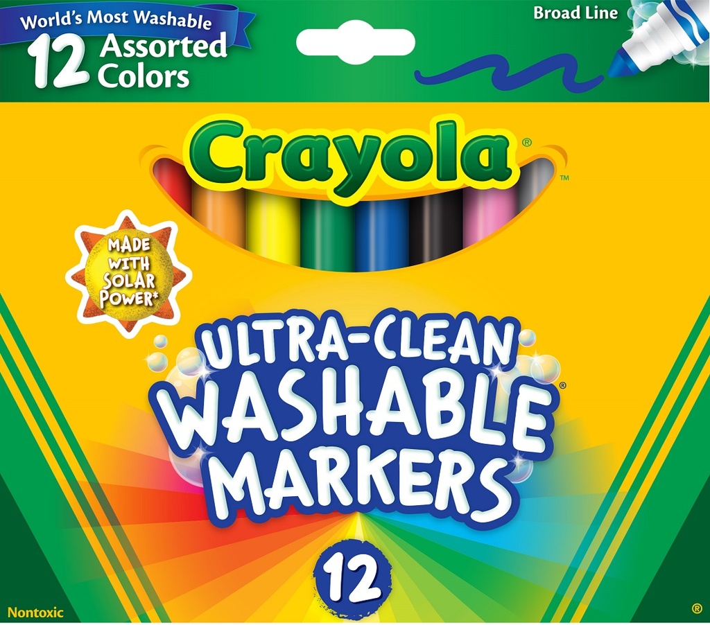 12ct Crayola Ultra-Clean Washable Markers Conical Tip