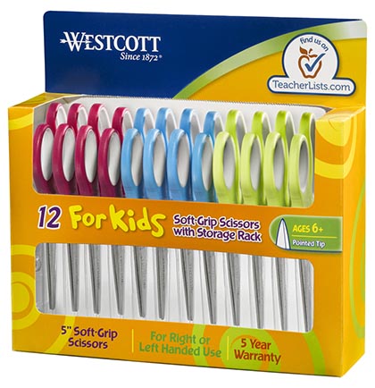 Westcott Scissors, Pointed Tip, for Kids, Ages 6+