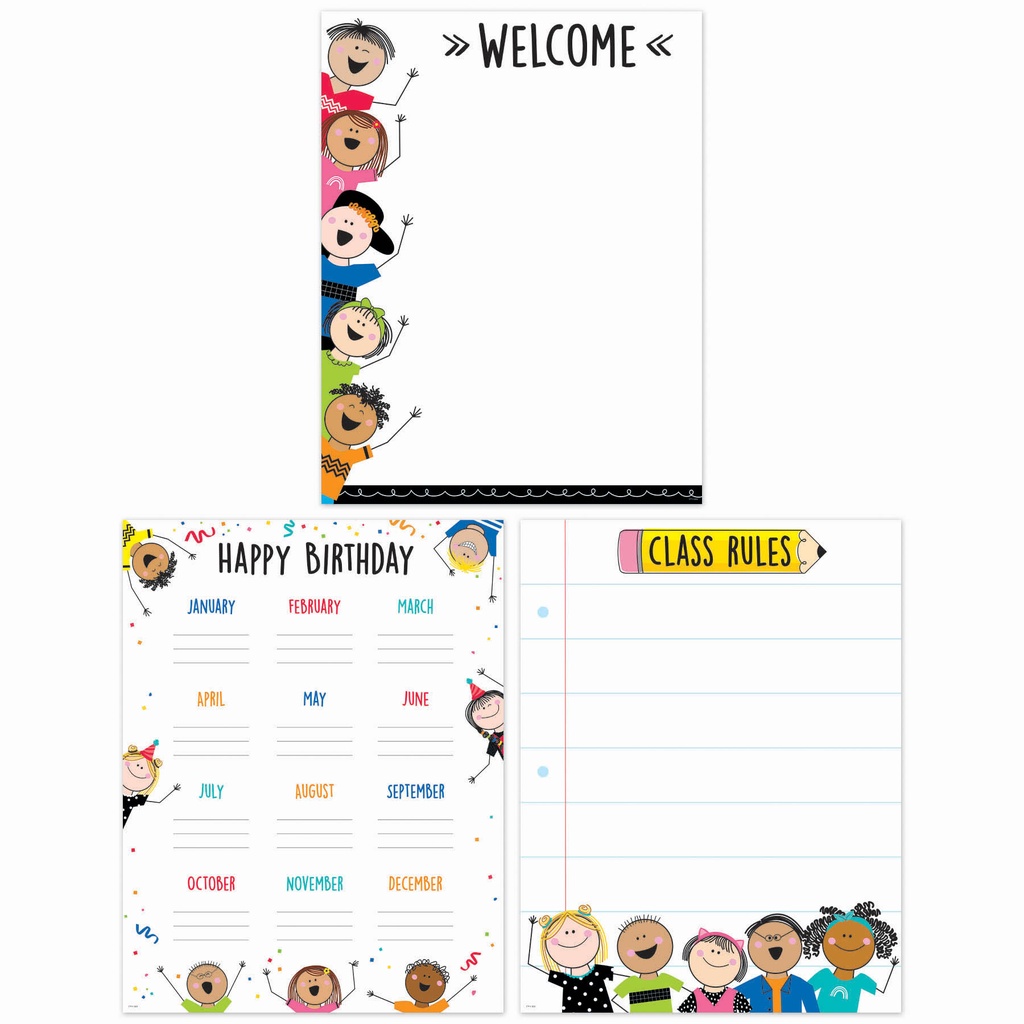 Stick Kids Classroom Essentials 3-Chart Pack