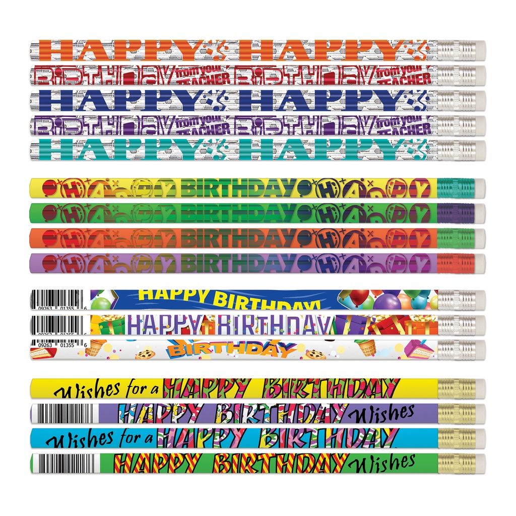 144ct Teacher Birthday Pencils Assortment