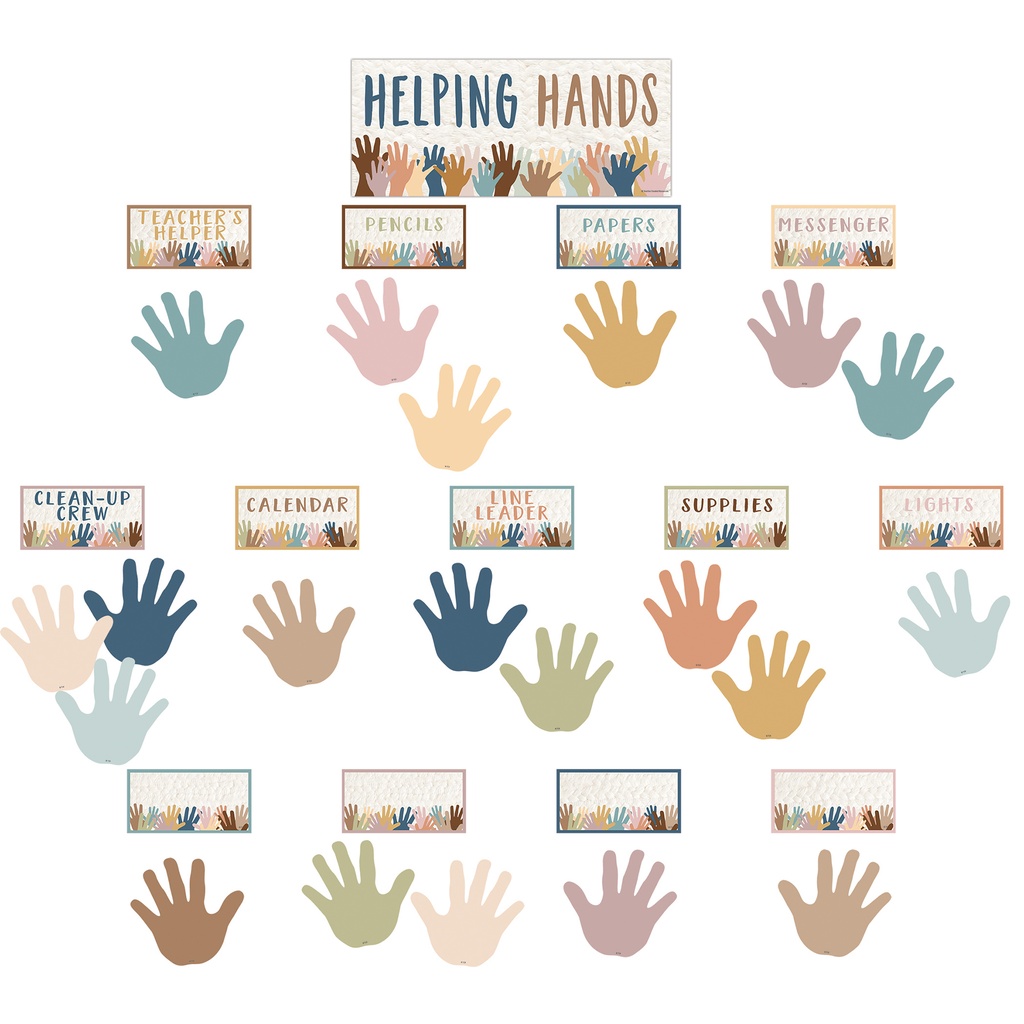 Everyone is Welcome Helping Hands Mini Bulletin Board