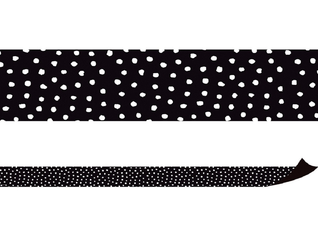 Black with White Painted Dots Magnetic Border