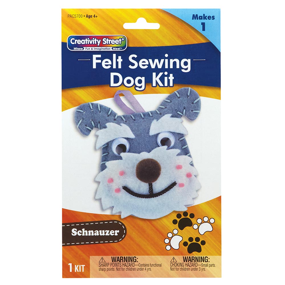 Schnauzer Dog Felt Sewing Activity Kit  