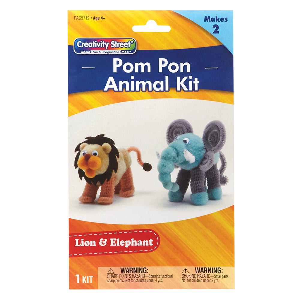 Pom Pon Elephant Lion 2ct Activity Kit