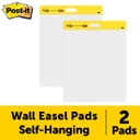 2ct Post-It Self Stick White Unruled Wall Pads