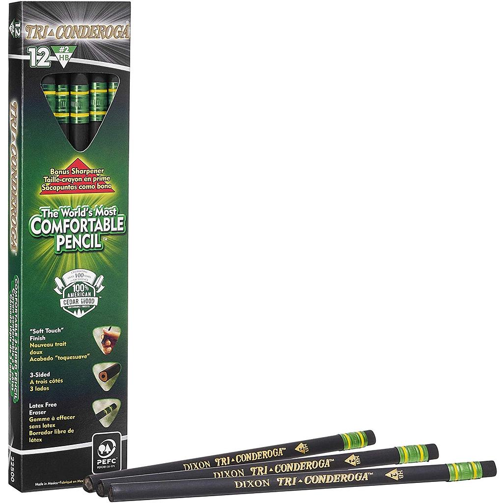 12ct No 2 Tri-Conderoga Pencils with Sharpener