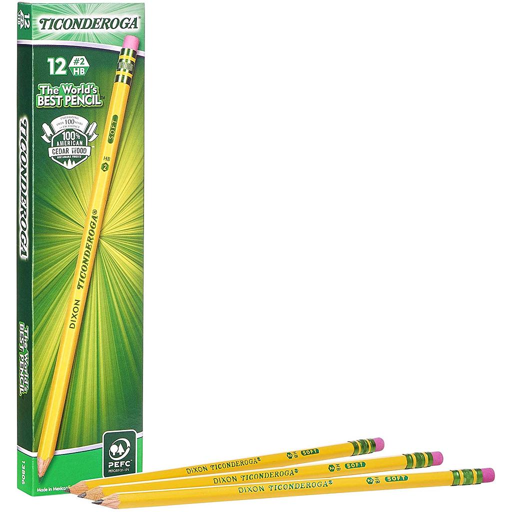 12ct No 2 Ticonderoga Pre Sharpened Pencils