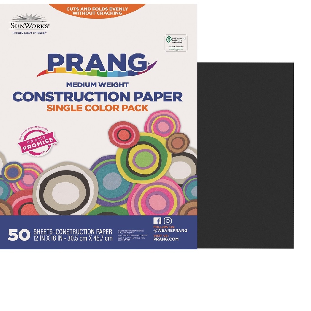 12x18 Black Sunworks Construction Paper 50ct Pack