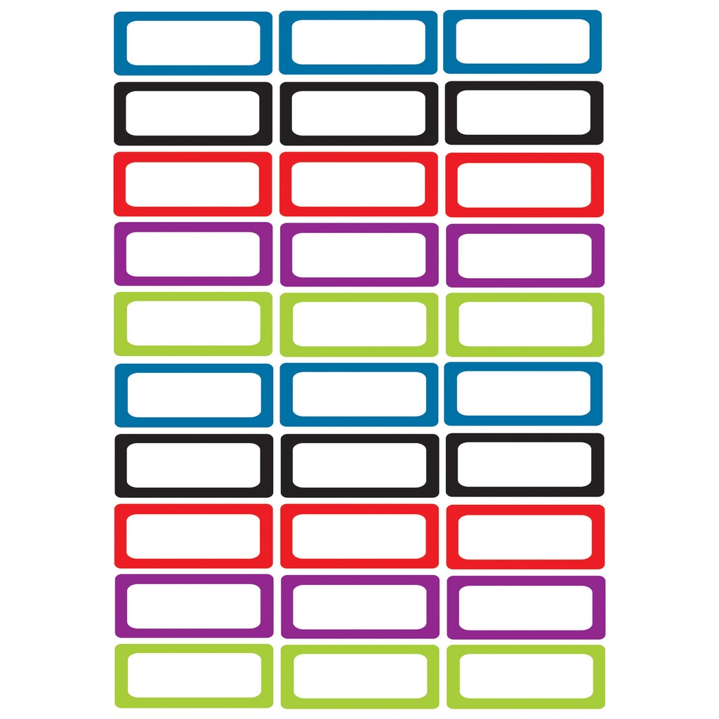 30ct Solid Asst Color Magnetic Die-Cut Small Foam Nameplates & Labels