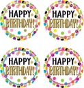 32ct Confetti Happy Birthday Wear 'Em Badges