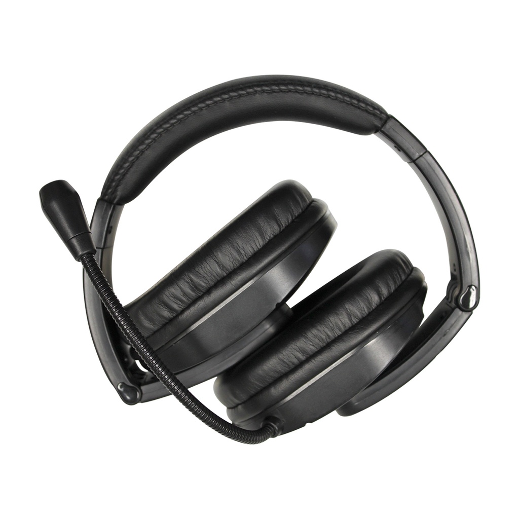 MACH-2 Deluxe-Sized Multimedia Headset with Steel-Reinforced Gooseneck Mic USB Plug