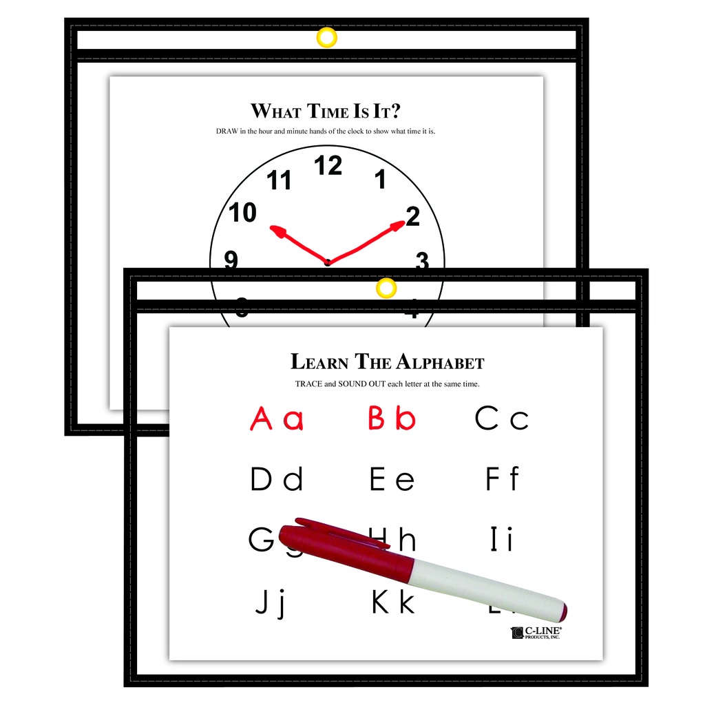 Horizontal Dry Erase Pockets Each