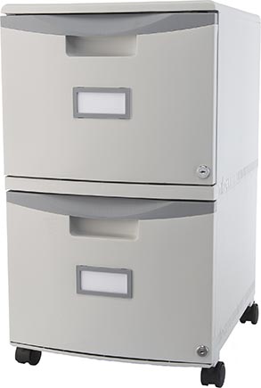 2 Drawer Mobile File Cabinet with Lock Putty