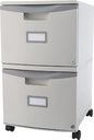 2 Drawer Mobile File Cabinet with Lock Putty