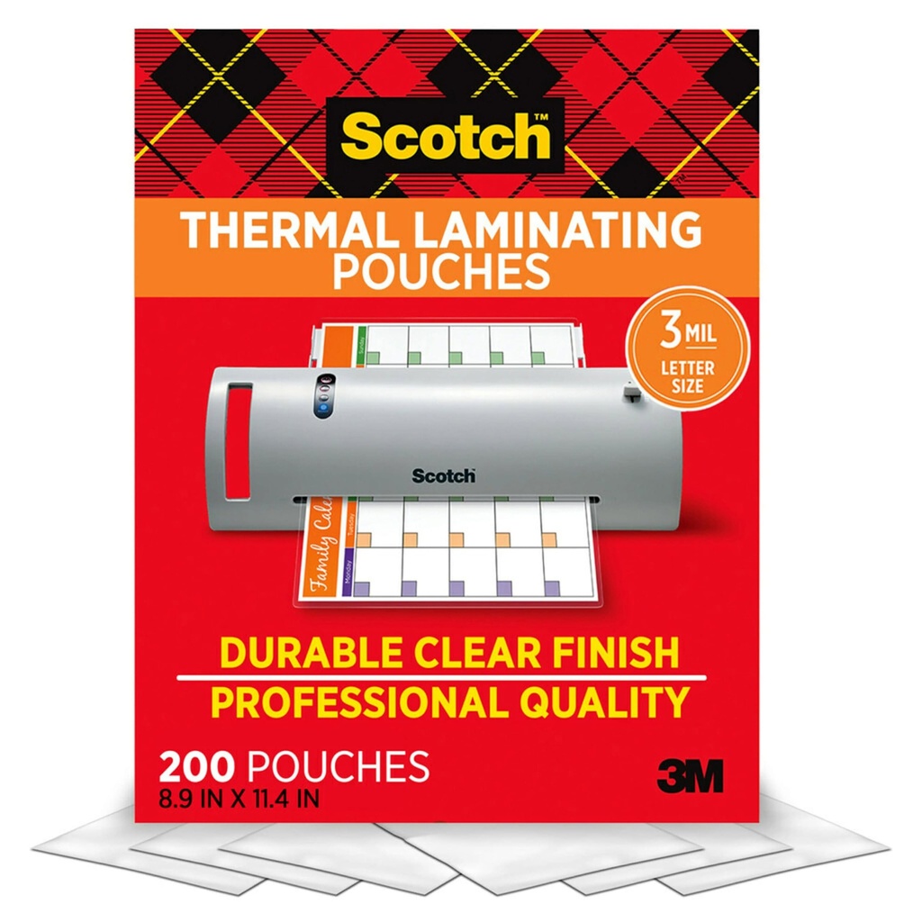 200ct Letter Size Scotch Thermal Laminating Pouches