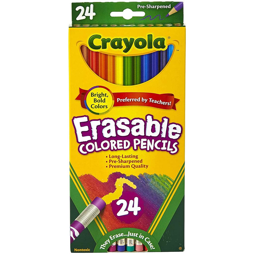 24ct Crayola Erasable Colored Pencils