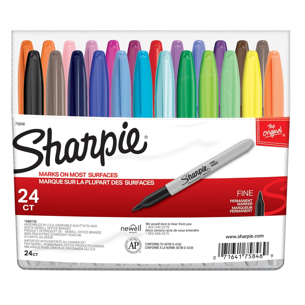 24ct Fine Sharpie Permanent Markers