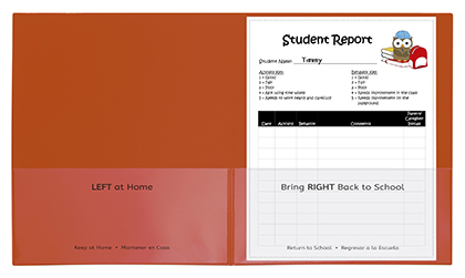 25ct Orange Classroom Connector Two Pocket Portfolio