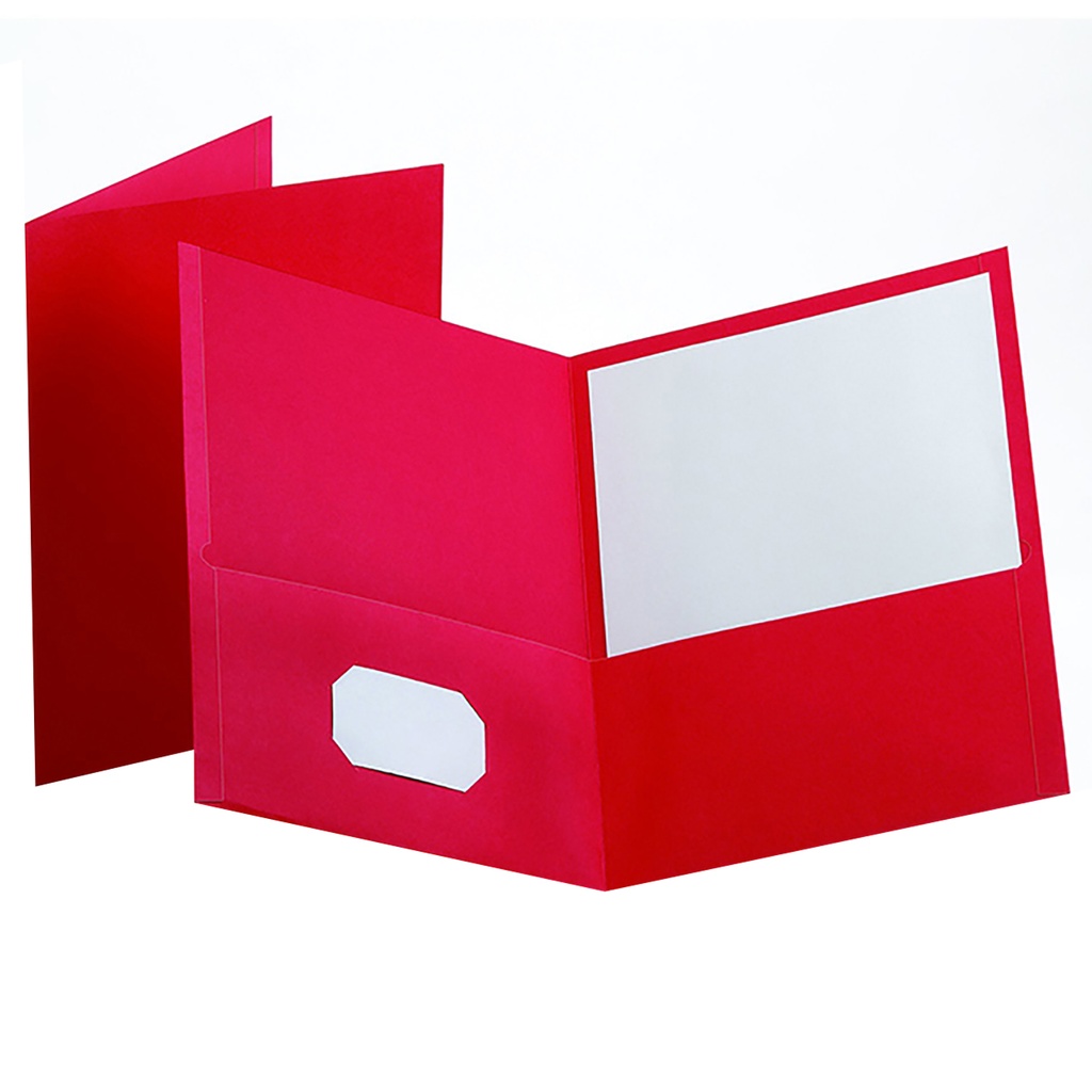 25ct Red Leatherine Two Pocket Portfolios