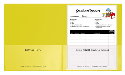 25ct Yellow Classroom Connector Two Pocket Portfolio