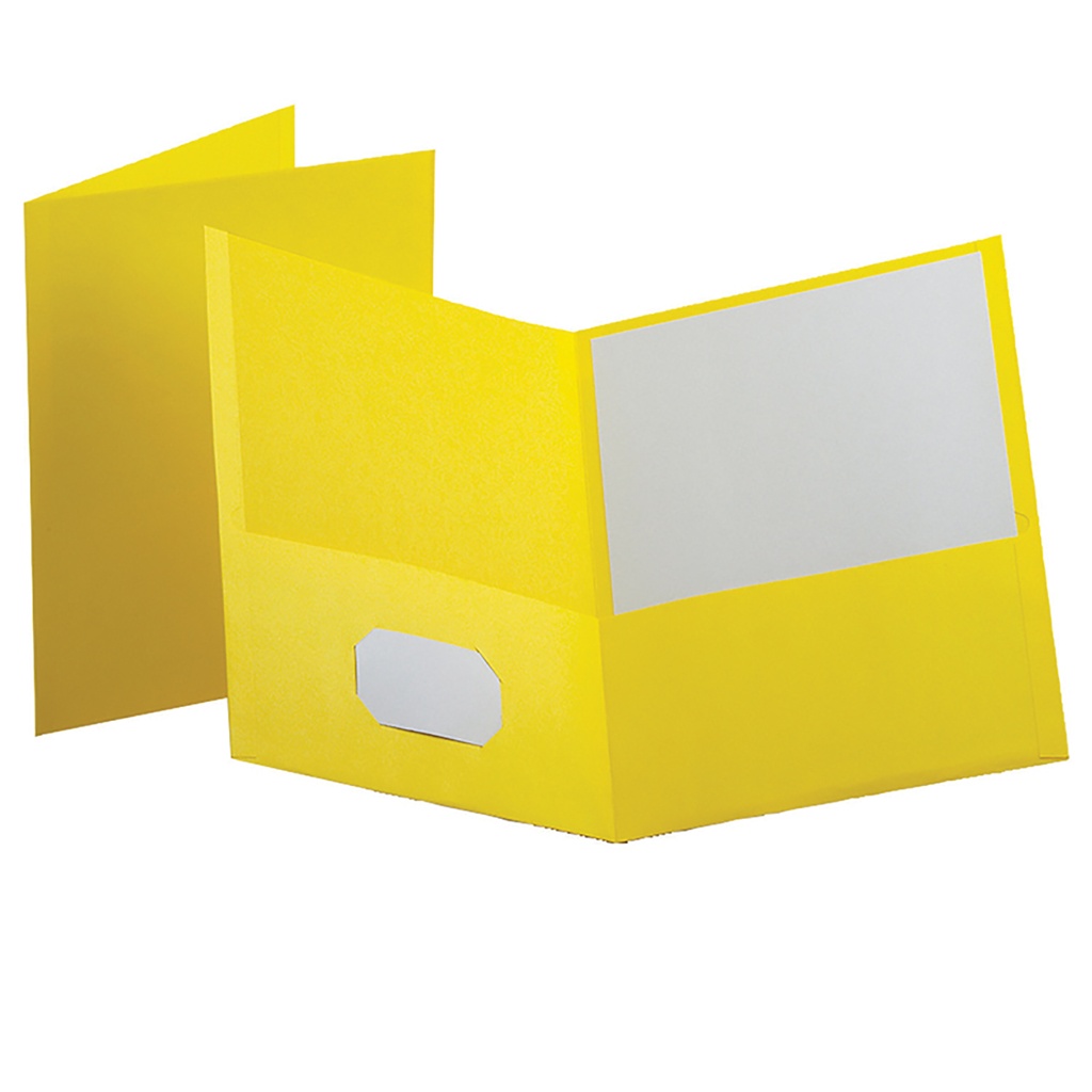 25ct Yellow Leatherine Two Pocket Portfolios