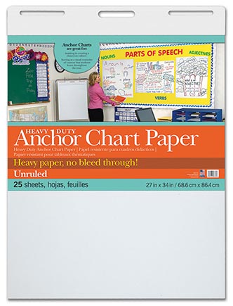 25sht Heavy Duty Anchor Chart Pad Unruled 27 x 34