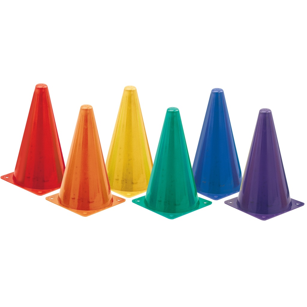 6ct Assorted Fluorescent High Visibility Plastic Cones