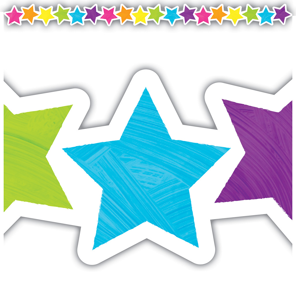 35' Brights 4Ever Stars Die-Cut Border Trim