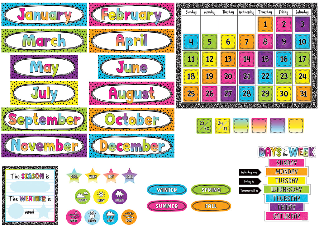 Brights 4Ever Calendar Bulletin Board Set