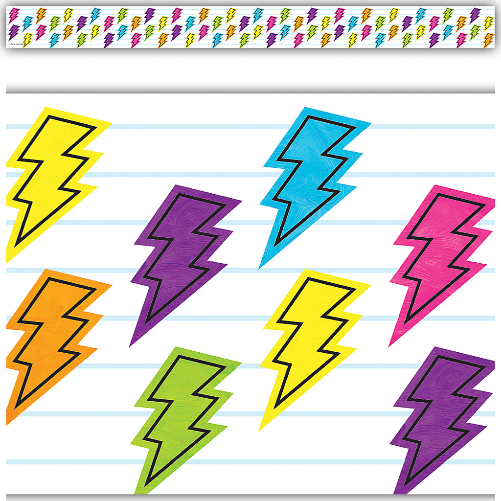 35' Brights 4Ever Lightning Bolts Straight Border Trim