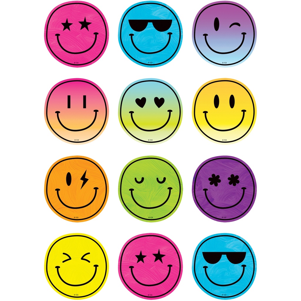 36ct Brights 4Ever Smiley Faces Mini Accents