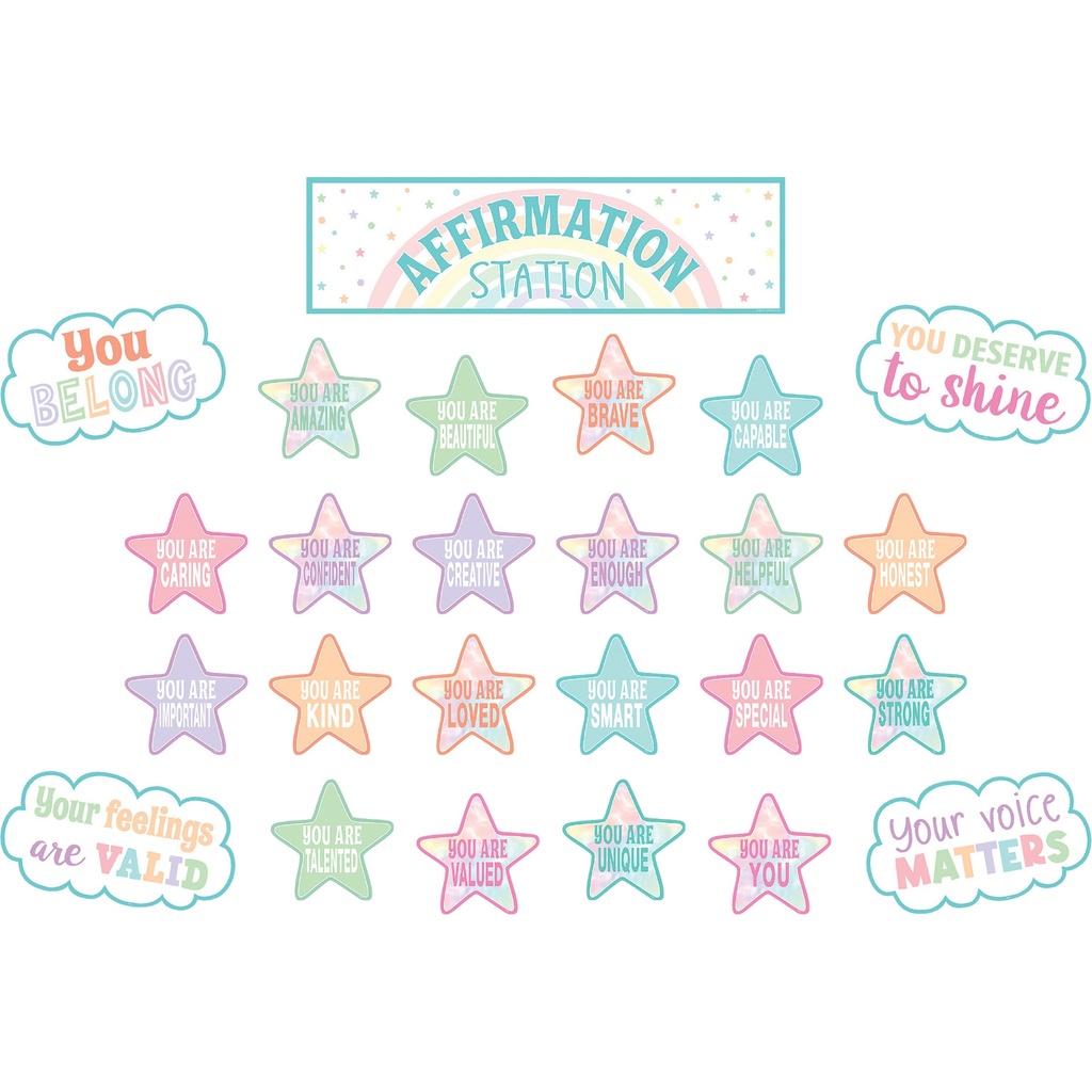 Pastel Pop Positive Affirmations Mini Bulletin Board Set