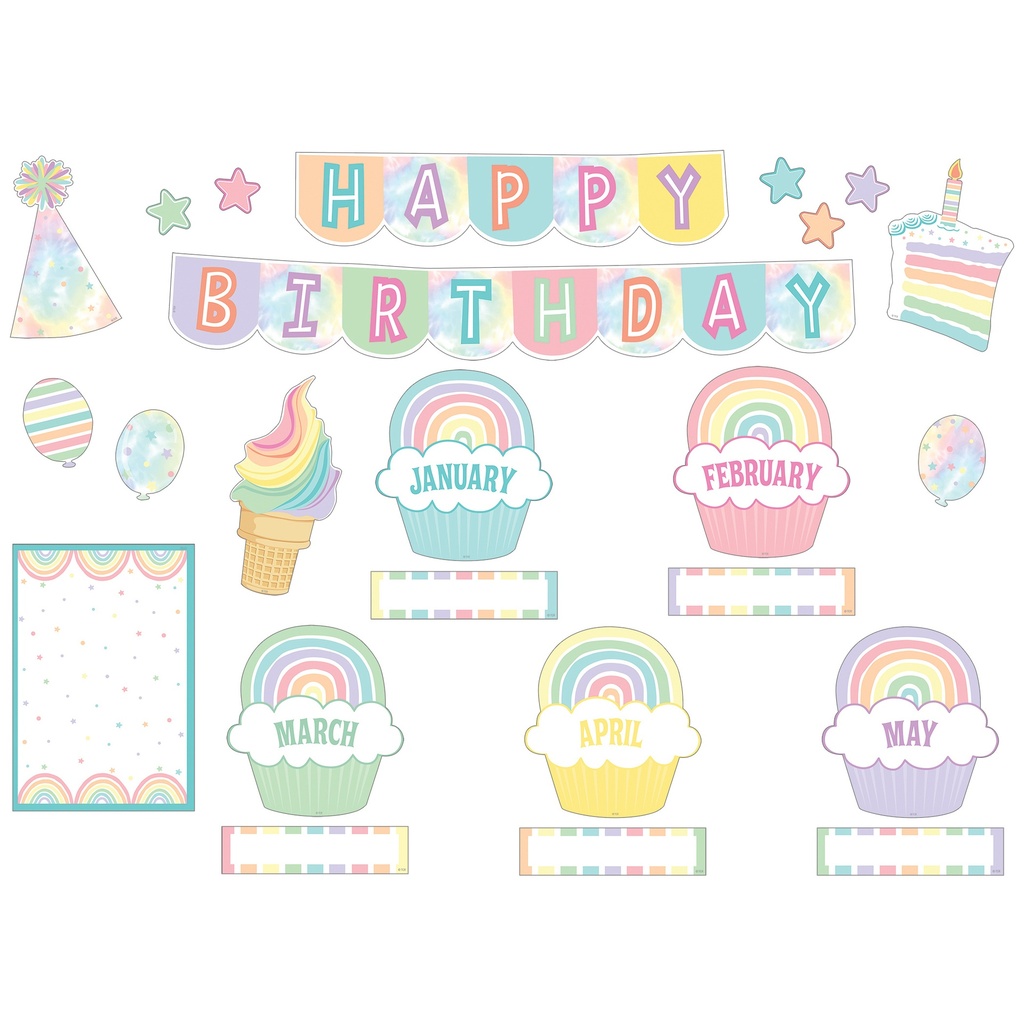 Pastel Pop Happy Birthday Mini Bulletin Board Set