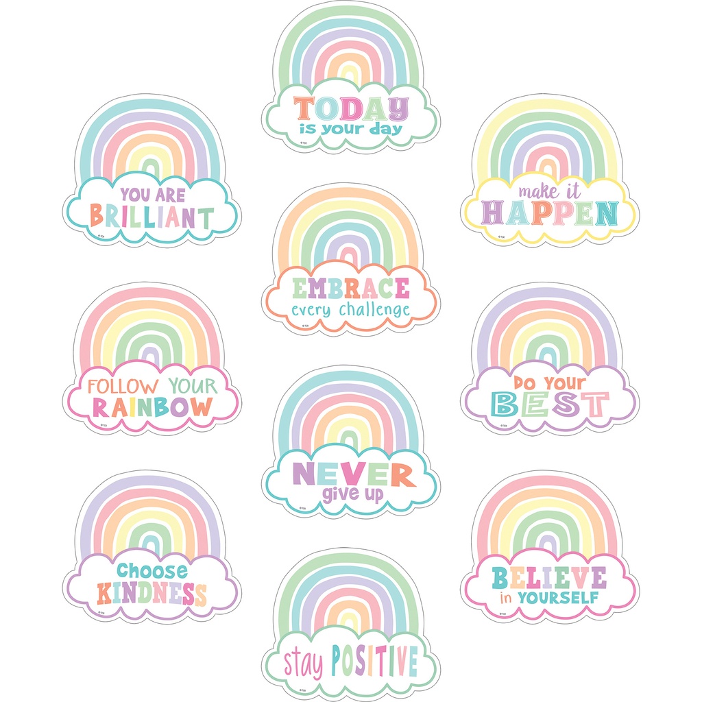 30ct Pastel Pop Positive Sayings Accents