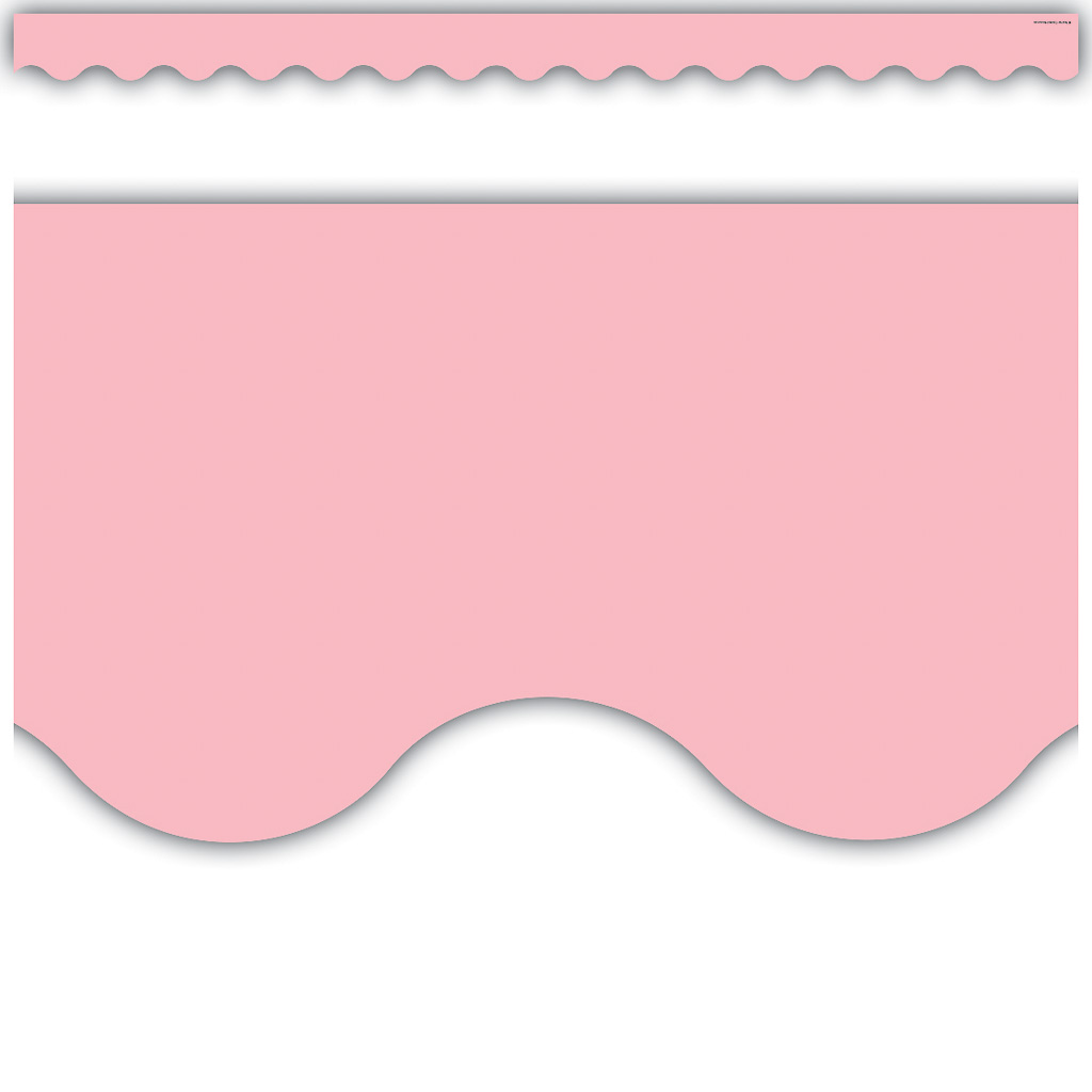 Pastel Pink Scalloped Border Trim, 35 Feet