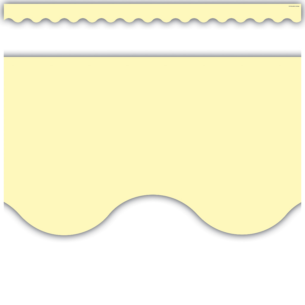 35' Pastel Yellow Scalloped Border Trim