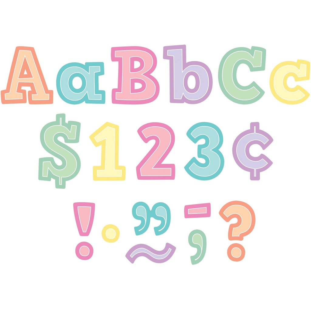 230ct 4" Pastel Pop Bold Block Letters Combo Pack