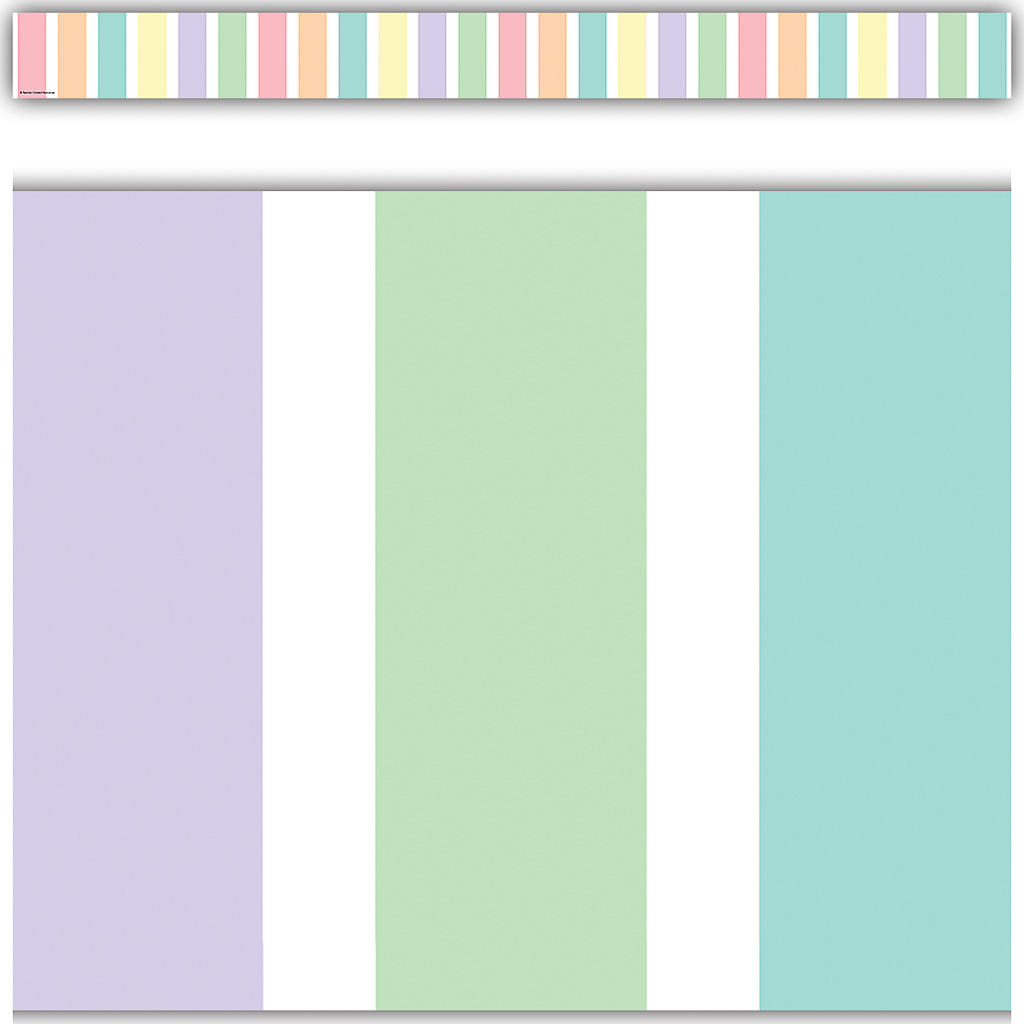 35' Pastel Pop Stripes Straight Border Trim