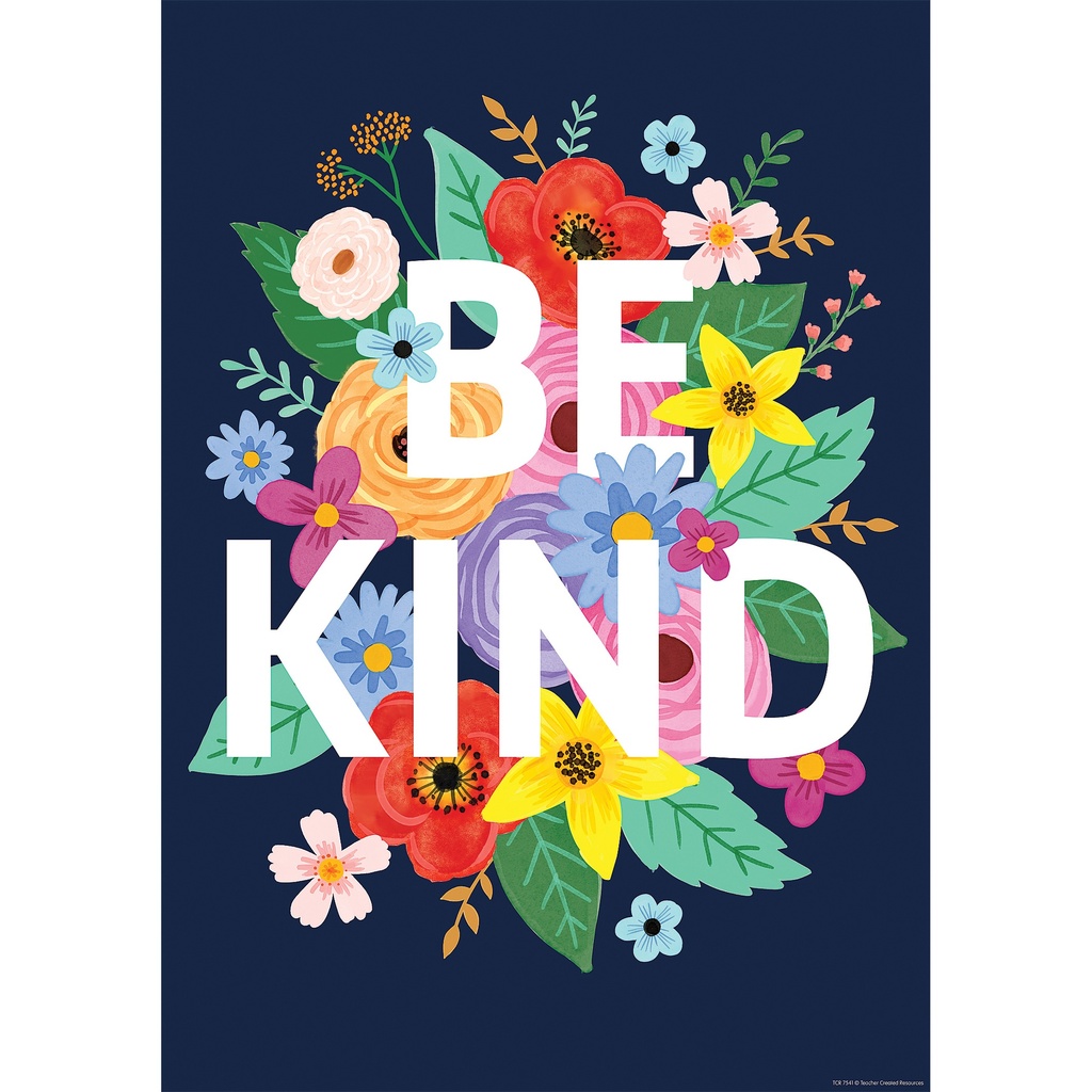 Wildflowers Be Kind Positive Poster