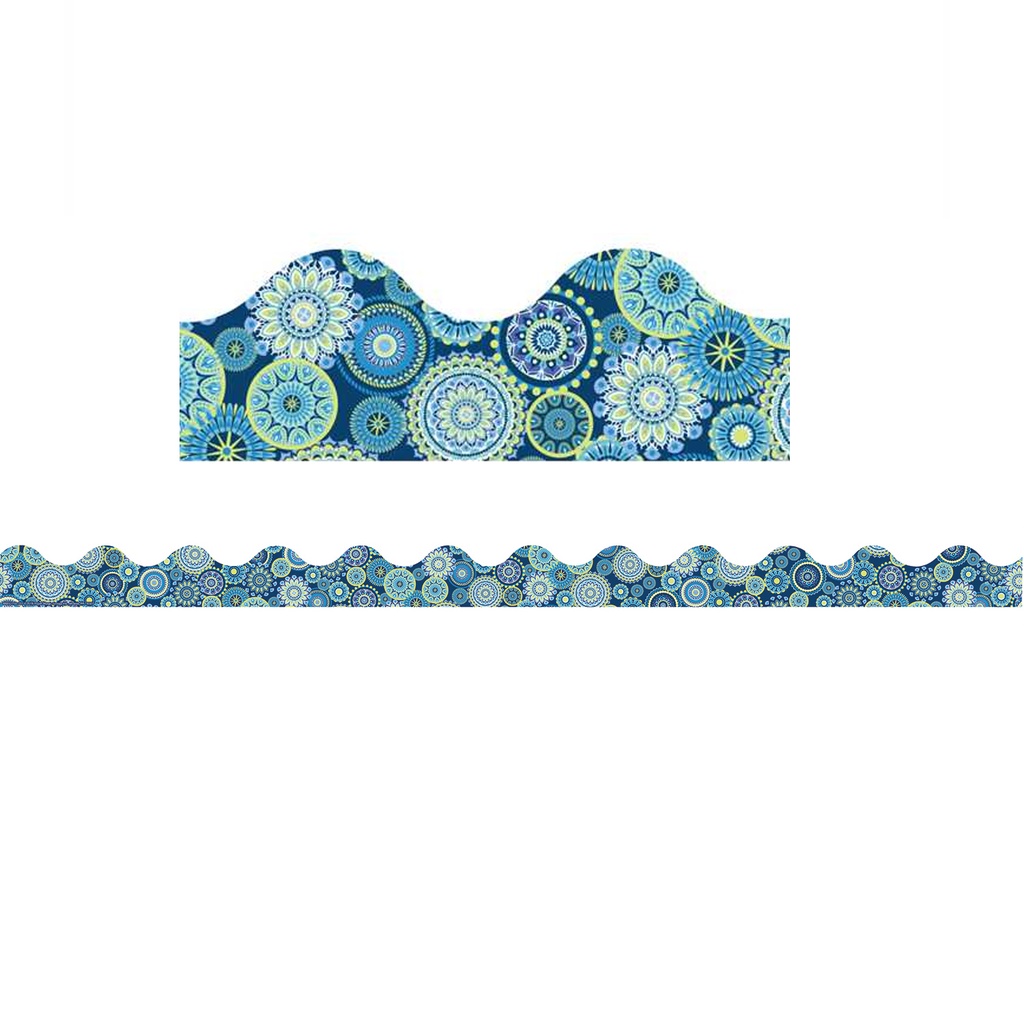 Blue Harmony Mandala Scalloped Deco Trim®