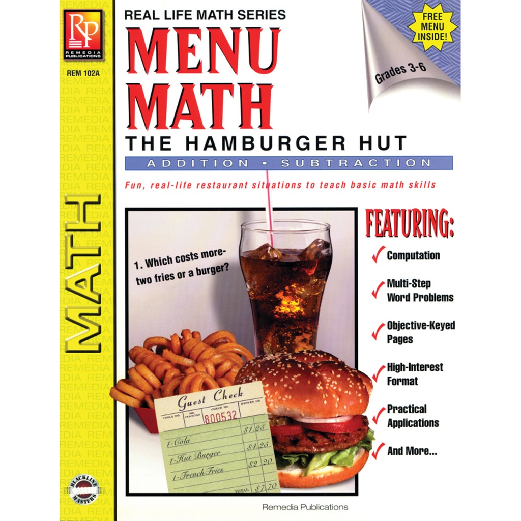 Menu Math: The Hamburger Hut Book, Addition & Subtraction