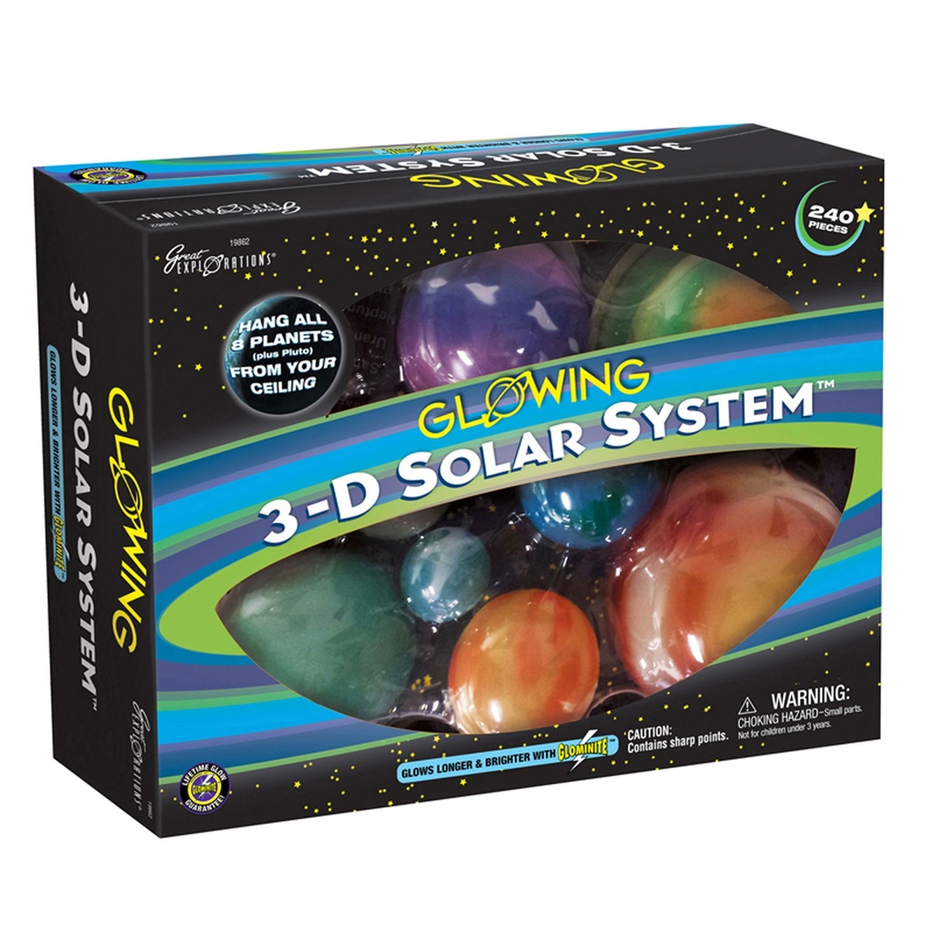 Glowing 3-D Solar System