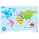 Smart Poly™ Double-Sided Learning Mats: World Basic Map 10 Pack