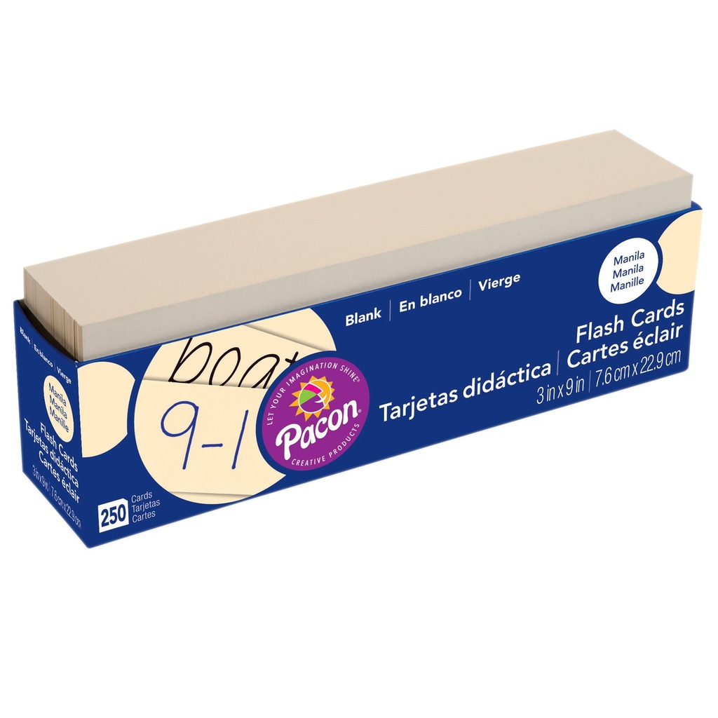 250ct Blank Manila Unruled Flash Card Dispenser Box