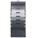 6 Pocket Gray Letter Size Cascading Wall Organizer